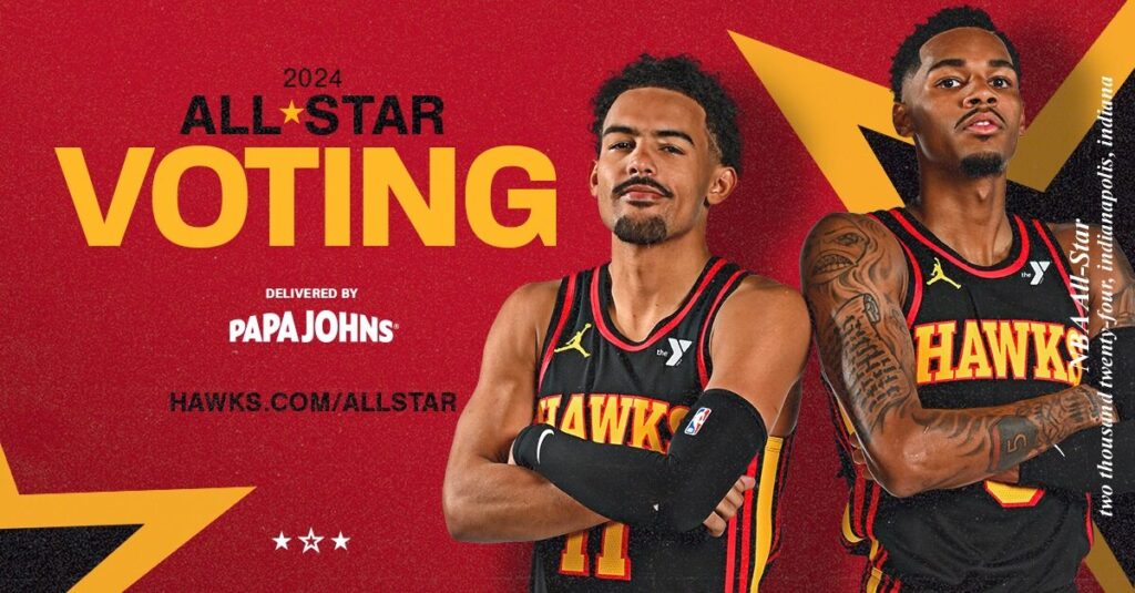 Vote for Trae, Dejounte and Your Favorite Hawks During ‘2024 All-Star Voting Delivered by Papa Johns’