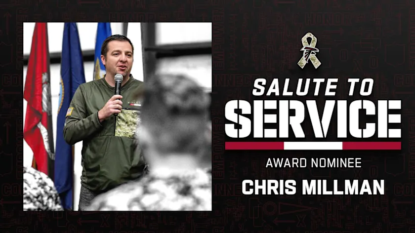 Chris Millman Named Atlanta Falcons’ Nominee for the 2024 Salute to Service Award