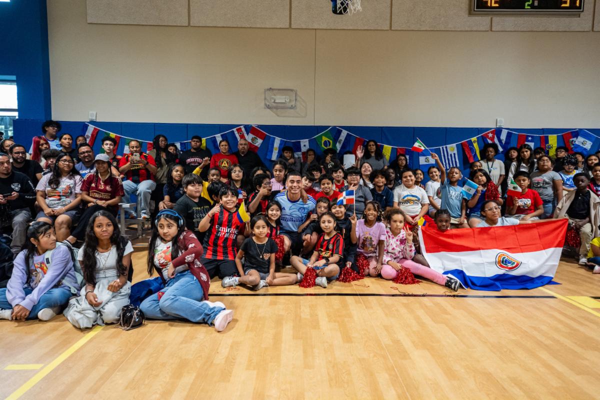 Scenes from Miguel Almiron’s visit to Agape Youth and Family Center on Wednesday, September 17, 2025. (Photo by Matthew Dingle/Atlanta United)
